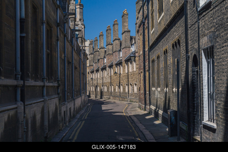 Klasszikus utcakép Cambridge városában.-stock-foto