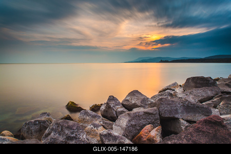 Balatoni naplemente-stock-foto