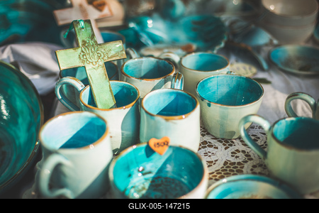 Kézműves piac, vásár-stock-foto