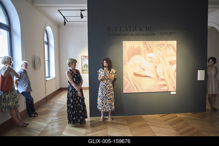 Így látjuk mi... Öntárgyiasítás, női pozíciók című kiállítás az  Ybl Budai Kreatív Házban-stock-foto