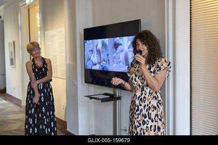 Így látjuk mi... Öntárgyiasítás, női pozíciók című kiállítás az  Ybl Budai Kreatív Házban-stock-foto