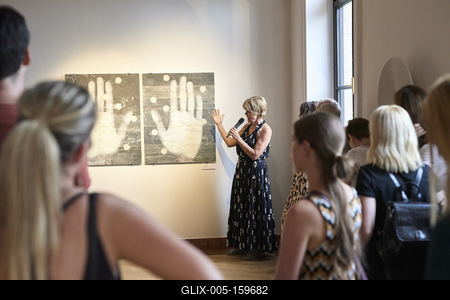 Így látjuk mi... Öntárgyiasítás, női pozíciók című kiállítás az  Ybl Budai Kreatív Házban-stock-foto