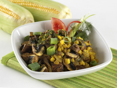 Gombás kukorica keletiesen-stock-foto