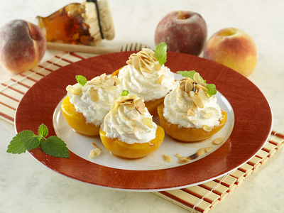 grillezett barack mézes ricottával-stock-foto