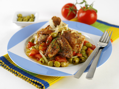 görög olivás csirke-stock-foto