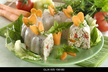 hideg zöldséges pulykapástétom-stock-foto