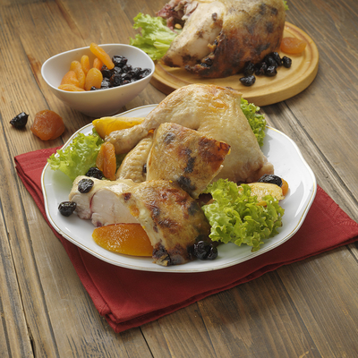 karácsonyi töltött csirke-stock-foto