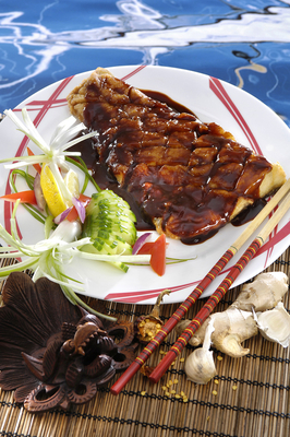 Kínai sült hal-stock-foto