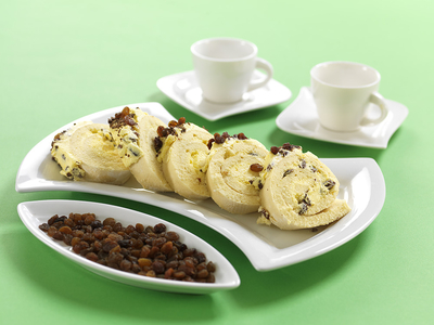 karácsonyi mazsolás tekercs-stock-foto