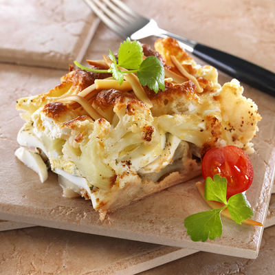 morzsás rakott karfiol-stock-foto