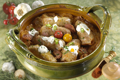 Pulykás töltött káposzta-stock-foto