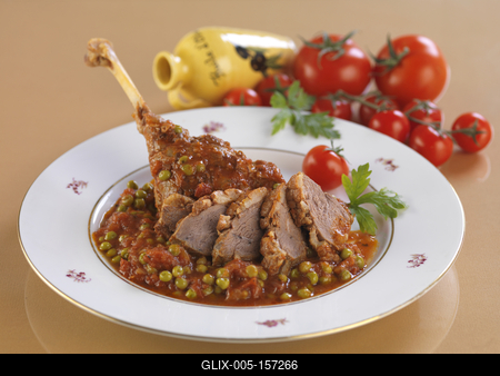 Paradicsomos zöldborsós liba-stock-foto