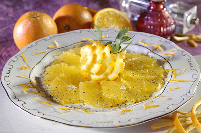 Narancs carpaccio-stock-foto