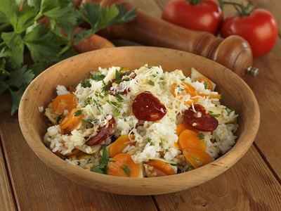 rizotto de sancisses-stock-foto