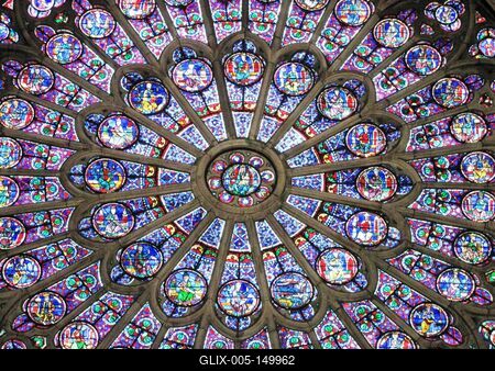 A párizsi Notre Dame rozettája-stock-foto