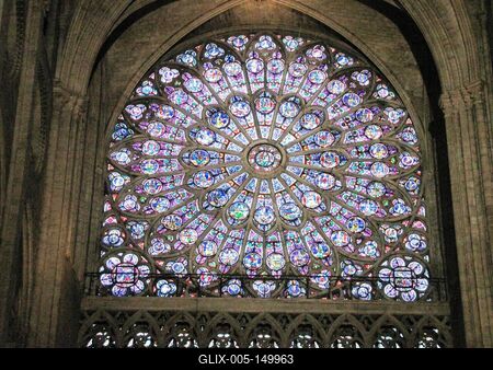 A párizsi Notre Dame rozettája-stock-foto