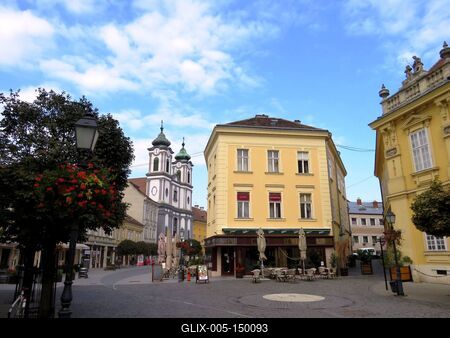 Székesfehérvár belvárosa-stock-foto