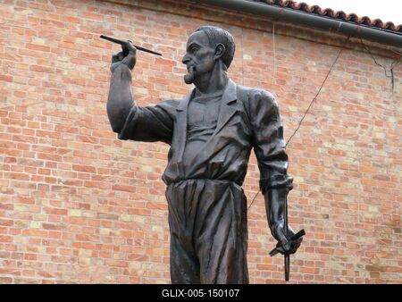 Aba-Novák Vilmos festõ szobra-stock-foto