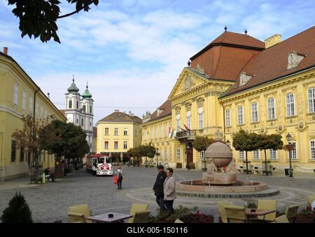 Székesfehérvár - belvárosi látkép-stock-foto
