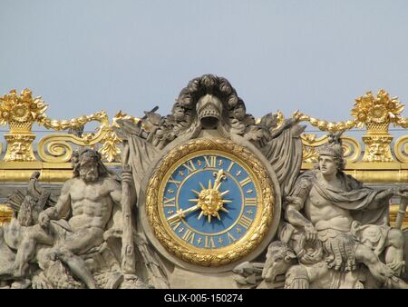 A versaillesi katély órája-stock-foto