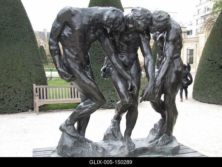 Rodin: Három árnyék szobor-stock-foto