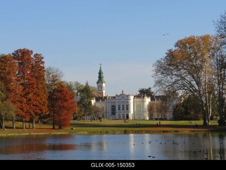 A martonvásári Brunszvik kastély és parkja-stock-foto