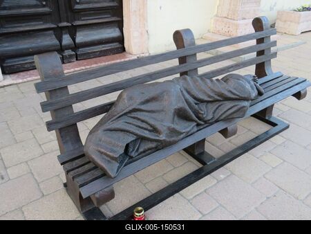 Hajléktalan Jézus szobor-stock-foto