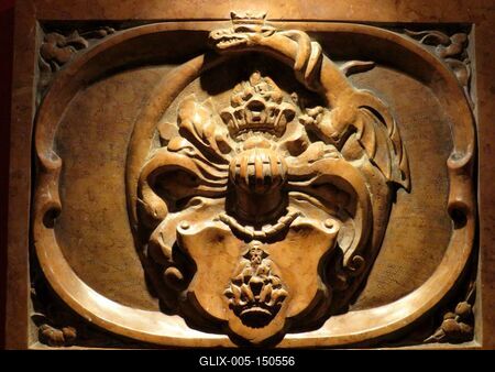 Dobó István várkapitány címere Egerben-stock-foto