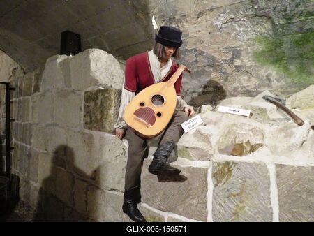 Tinódi Lantos Sebestyén az egri panoptikumban-stock-foto