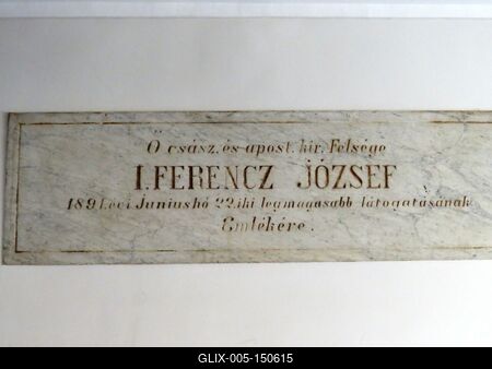 Ferenc József emléktábla - Pécs-stock-foto