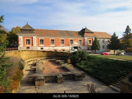 Pécs - római kori leletek - Pezsgõház-stock-foto