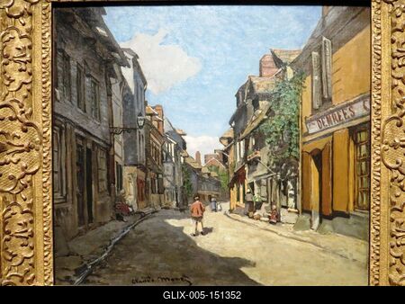 Claude Monet festménye: A honfleuri Bavolle utca-stock-foto