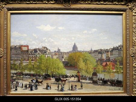 Claude Monet festmény: A Louvre rakpart-stock-foto