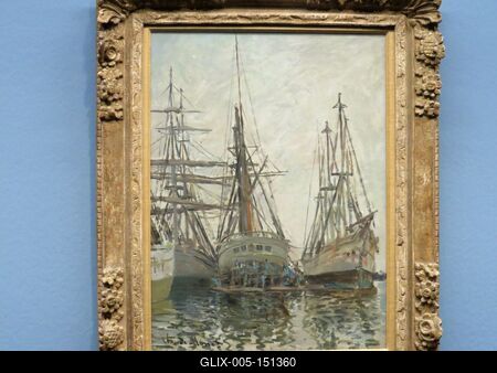 Claude Monet festmény: Hajók javítás alatt-stock-foto