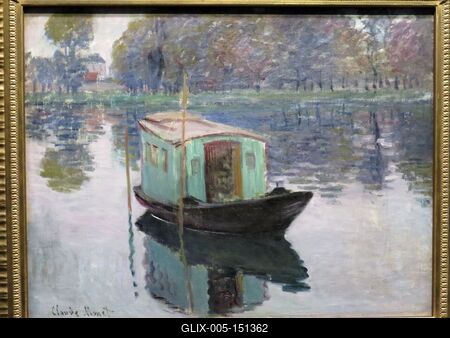 Claude Monet festmény: A stúdió hajó-stock-foto