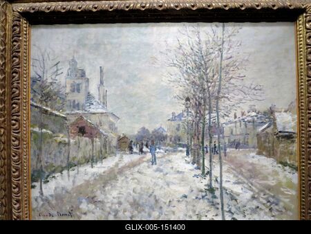 Claude Monet: A hófödte argenteuli Pontoise út-stock-foto
