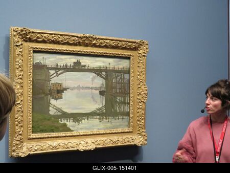 Claude Monet festmény bemutató idegenvezetõ-stock-foto