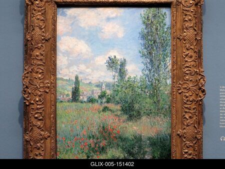 Claude Monet: Csapás a pipacsmezõn át Ile Saint-Martinbe-stock-foto