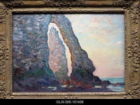 Claude Monet: A tû szikla az Aval kapun át-stock-foto