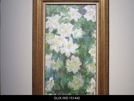 Claude Monet: Fehér klematisz-stock-foto