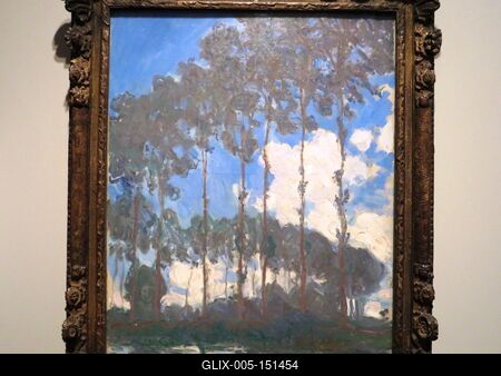 Claude Monet: Nyárfák az Epre folyó partján-stock-foto