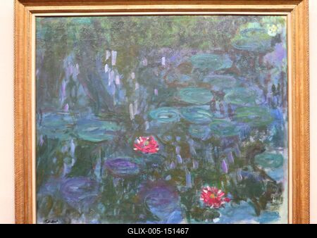 Claude Monet: Vízililiomok szomorúfûzek tükrében-stock-foto