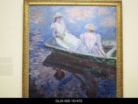 Claude Monet: Lányok evezõs csónakban-stock-foto