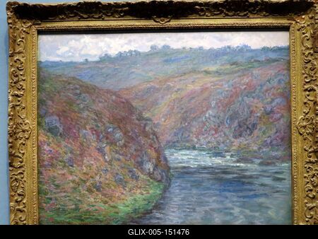 Claude Monet. A Creuse borult idõben-stock-foto