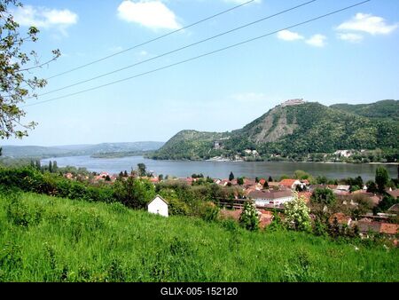 A visegrádi vár, Nagymaros és a Dunakanyar-stock-foto