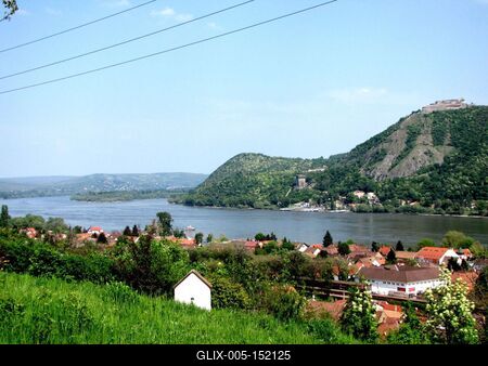 A visegrádi vár, Nagymaros és a Dunakanyar-stock-foto