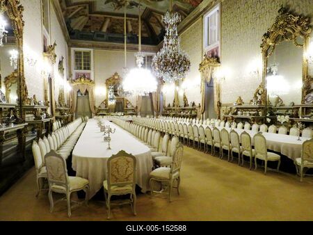 Portugál királyi ebédlõ terem - Ajuda palota-stock-foto