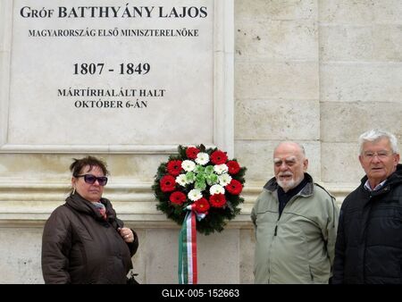 1848 - Magyar Békekör - Koszorúzás-stock-foto