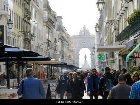Rua Ugusta - Lisszabon-stock-foto