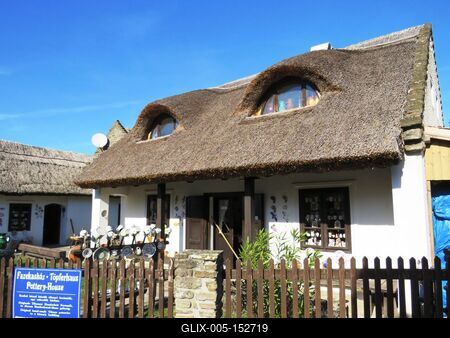 Tihanyi fazekas ház-stock-foto